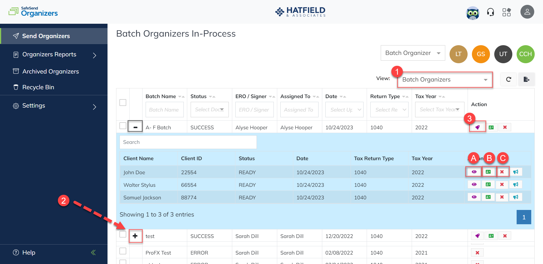 Uploading Batch Organizers – SafeSend Organizers